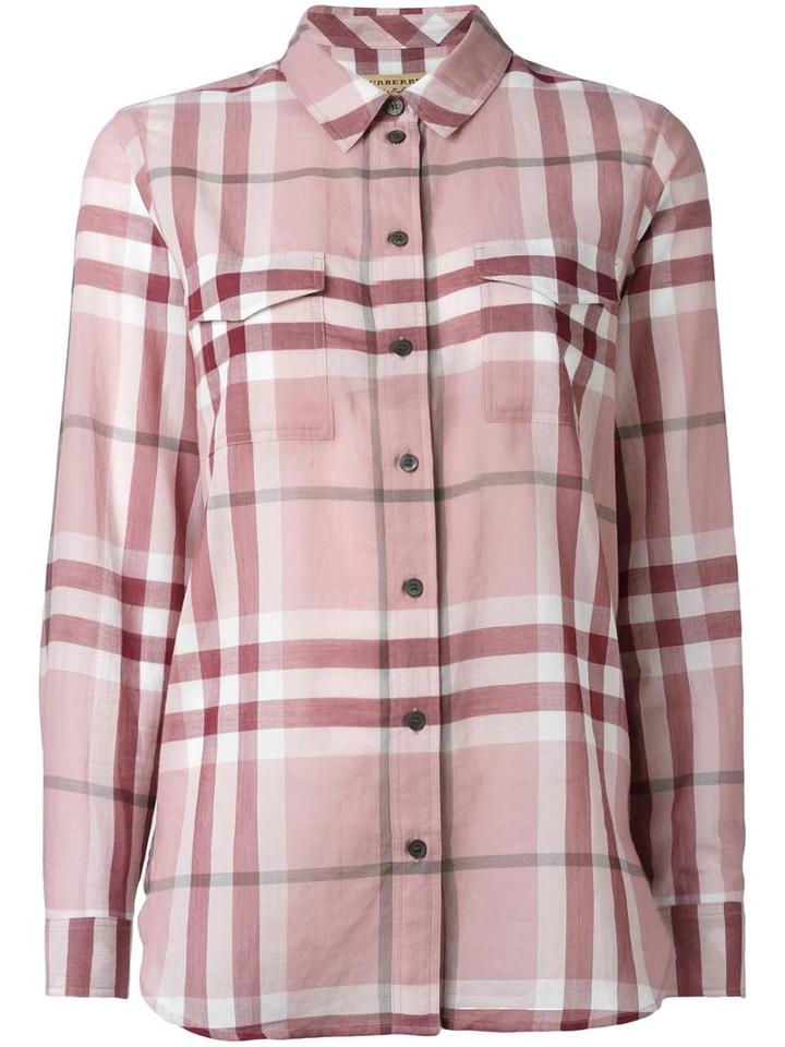 Burberry 'house Check' Shirt, Women's, Size: Small, Pink/purple, Cotton