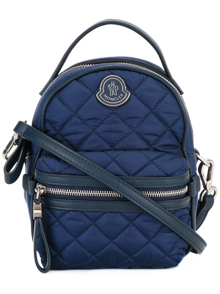 Moncler Backpack-style Cross-body Bag, Women's, Blue, Polyamide/polyester/lamb Skin