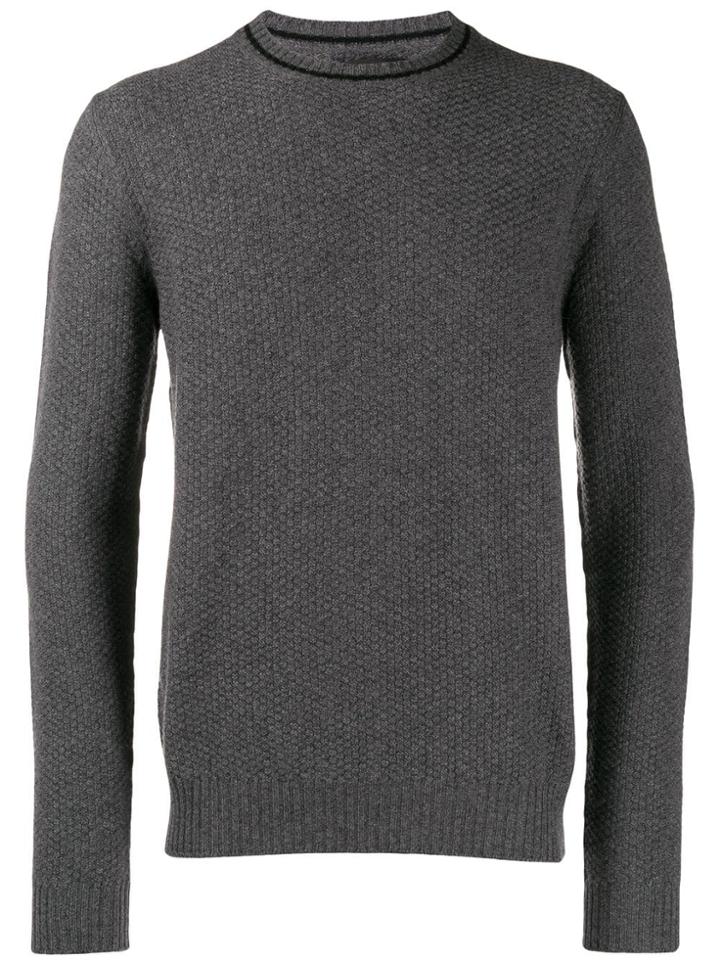 Prada Waffle Knit Crewneck Jumper - Grey