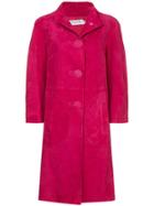 Christian Dior Vintage Nubuck Single-breasted Coat - Pink