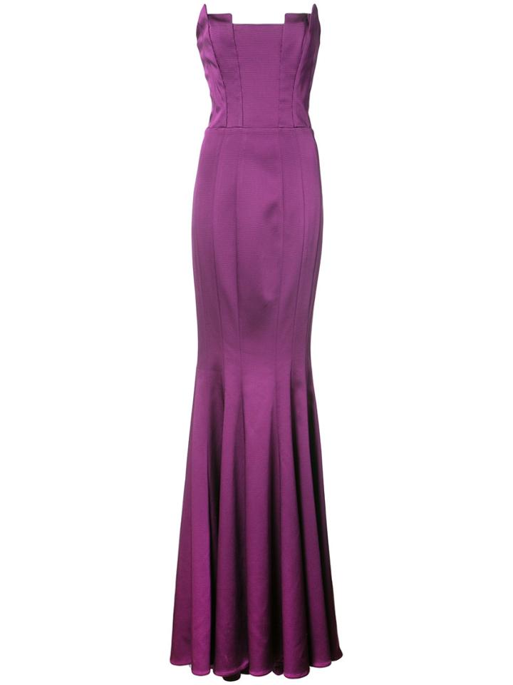 Zac Zac Posen Janis Mermaid Tail Gown - Pink & Purple