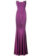 Zac Zac Posen Janis Mermaid Tail Gown - Pink & Purple