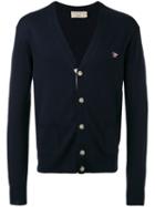 Maison Kitsuné - Logo Cardigan - Men - Virgin Wool - S, Blue, Virgin Wool