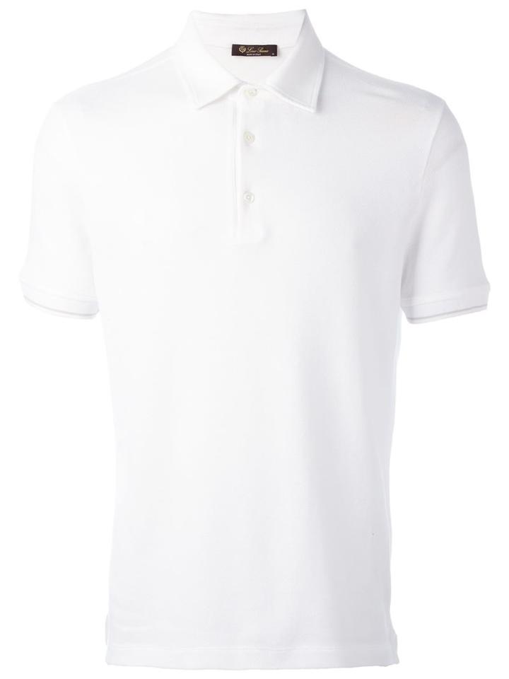 Loro Piana Short Sleeve Polo Shirt, Men's, Size: Large, White, Cotton/spandex/elastane