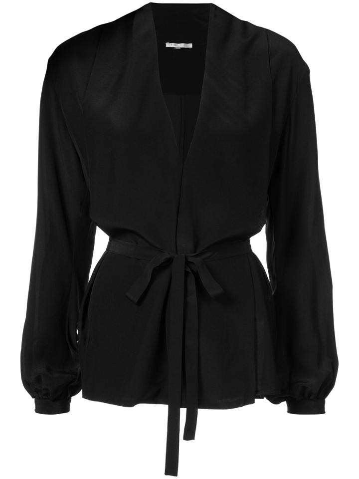 Gold Hawk Belted Blouse - Black