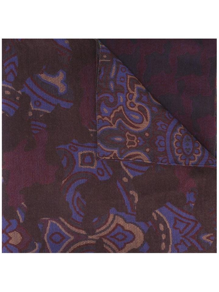 Etro Printed Scarf, Men's, Pink/purple, Viscose/silk