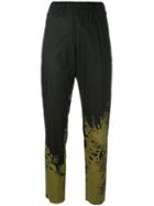 Dries Van Noten - Printed Tapered Trousers - Women - Cotton - 36, Women's, Black, Cotton