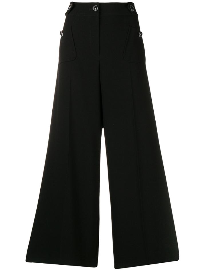 Moschino Button Cropped Trousers - Black