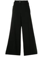 Moschino Button Cropped Trousers - Black