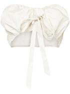 Cult Gaia Strapless Bow Detail Cropped Top - White