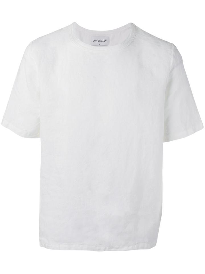 Our Legacy Weaved T-shirt, Men's, Size: 50, White, Linen/flax