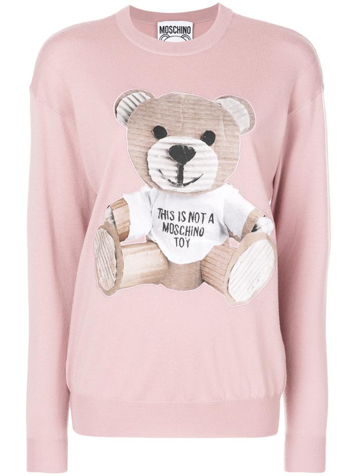 Moschino Toy Bear Motif Sweater - Pink & Purple