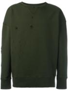Faith Connexion Distressed Sweatshirt, Men's, Size: Small, Green, Cotton