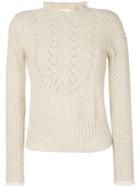 See By ChloƩ - Pointelle Delicate Sweater - Women - Acrylic/nylon/wool/alpaca - M, Nude/neutrals, Acrylic/nylon/wool/alpaca