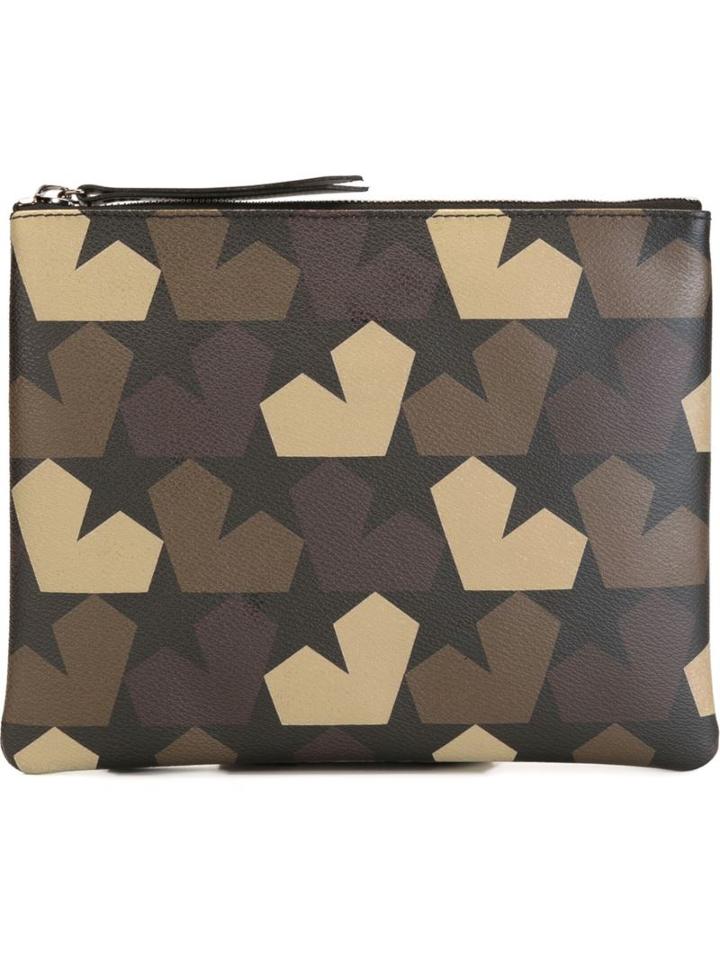 Ports 1961 Star Camouflage Pouch, Green, Leather