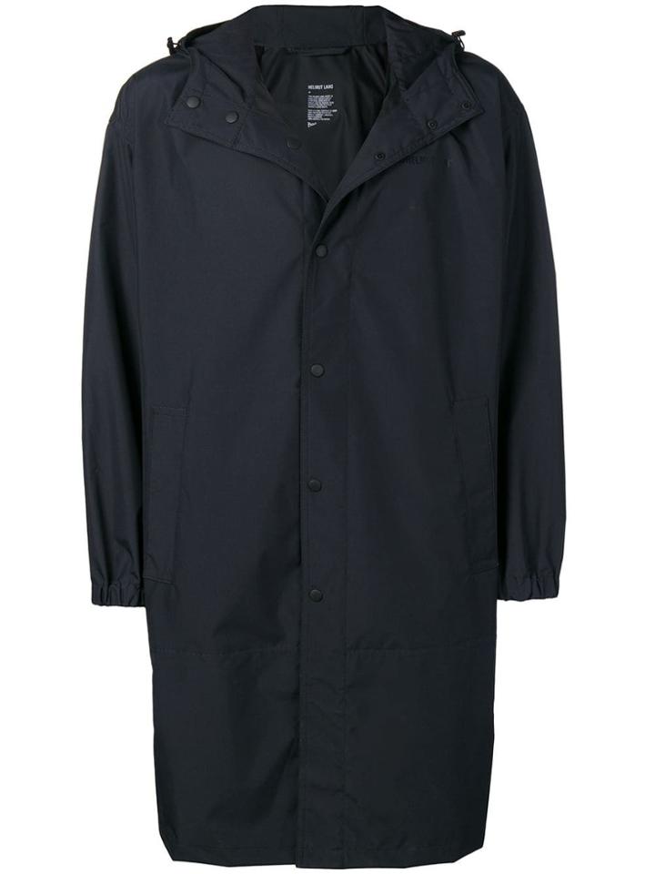 Helmut Lang Hooded Logo Coat - Black