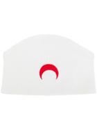 Marine Serre Embroidered Half Moon Headband - White