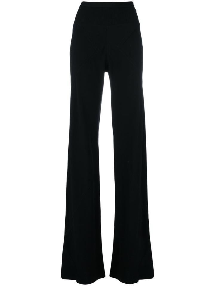 Rick Owens - Bias Palazzo Pants - Women - Cotton/polyamide/acetate/viscose - 44, Black, Cotton/polyamide/acetate/viscose