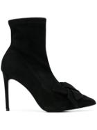 Alberto Gozzi Bow Pointed Boots - Black