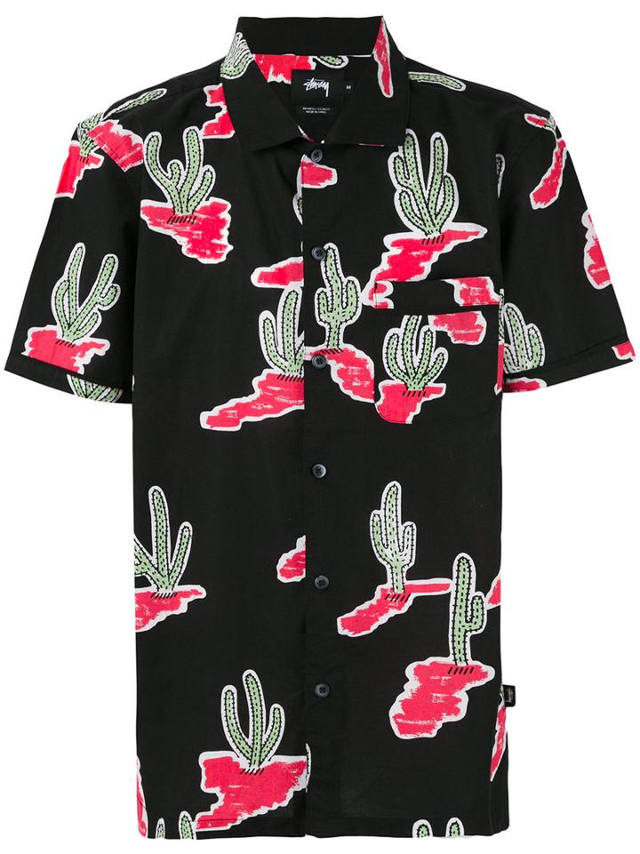 Stussy - Cactus Print Short Sleeve Shirt - Men - Cotton - S, Black, Cotton