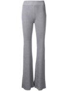 Nina Ricci Rib Knit Wide Leg Trousers - Metallic