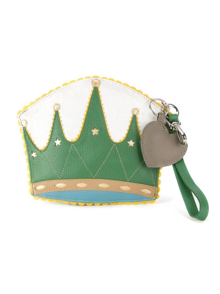 Sarah Chofakian Leather Clutch, Women's, Green, Goat Skin
