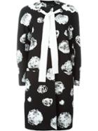 Proenza Schouler Floral Print Tie Coat, Women's, Size: 6, Black, Cotton/acetate/silk/spandex/elastane