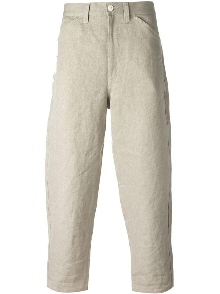 Junya Watanabe Comme Des Garçons Man Loose Fit Trousers, Men's, Size: Large, Nude/neutrals, Linen/flax