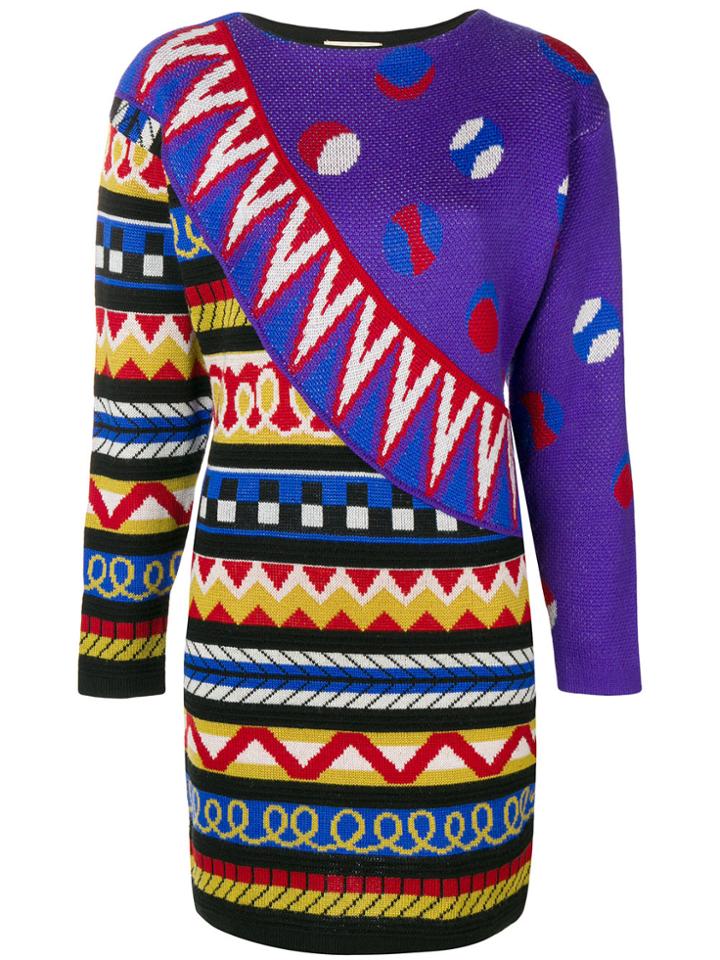 Kansai Yamamoto Vintage Striped Knitted Dress - Multicolour