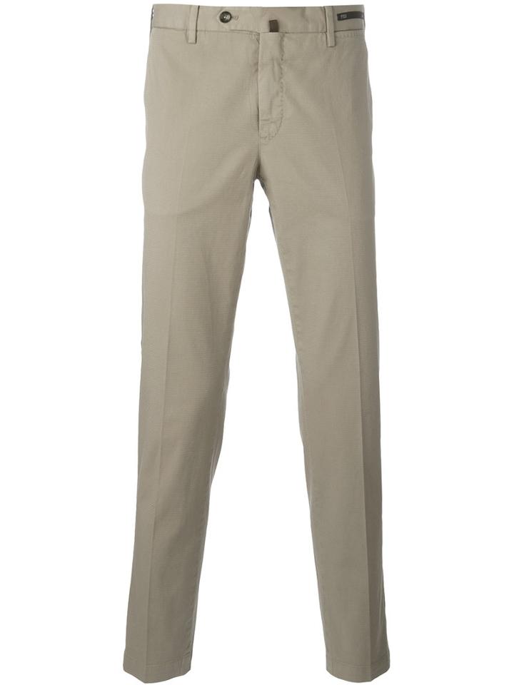 Pt01 Off Centre Button Chinos, Men's, Size: 56, Nude/neutrals, Cotton/spandex/elastane