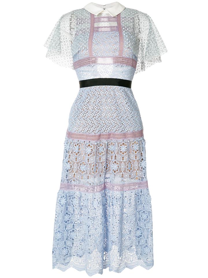 Self-portrait Lace Dress - Blue