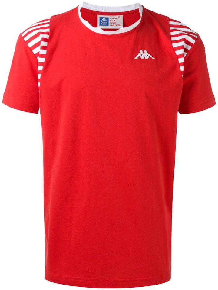 Kappa - Contrast Trim T-shirt - Men - Cotton - S, Red, Cotton