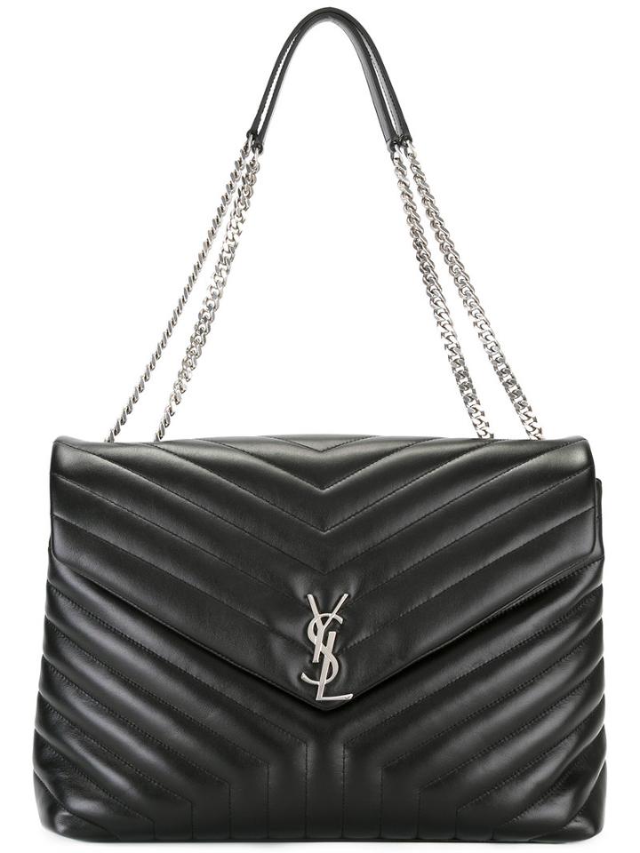 Saint Laurent Large Lou Lou Monogram Chain Bag, Women's, Black, Leather