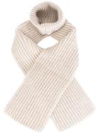 Erika Cavallini Ribbed Knit Scarf, Women's, Nude/neutrals, Virgin Wool