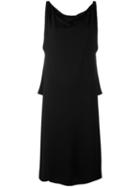 Stephan Janson - Draped Neck Shift Dress - Women - Silk/spandex/elastane/viscose - S, Women's, Black, Silk/spandex/elastane/viscose