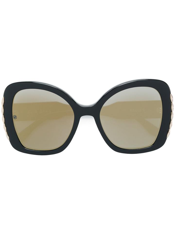 Elie Saab Trim Detail Oversized Sunglasses - Black