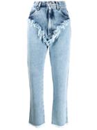 Natasha Zinko High Rise Raw Edge Jeans - Blue