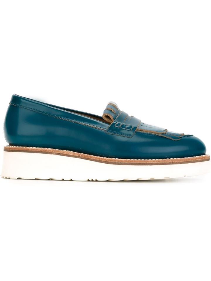 Grenson Juno Loafers, Women's, Size: 5.5, Blue, Calf Leather/bos Taurus/rubber
