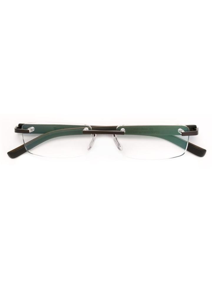 Tag Heuer Rectangular Frame Glasses, Brown, Acetate/rubber