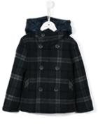 Herno Kids Checked Peacoat, Boy's, Size: 6 Yrs, Blue