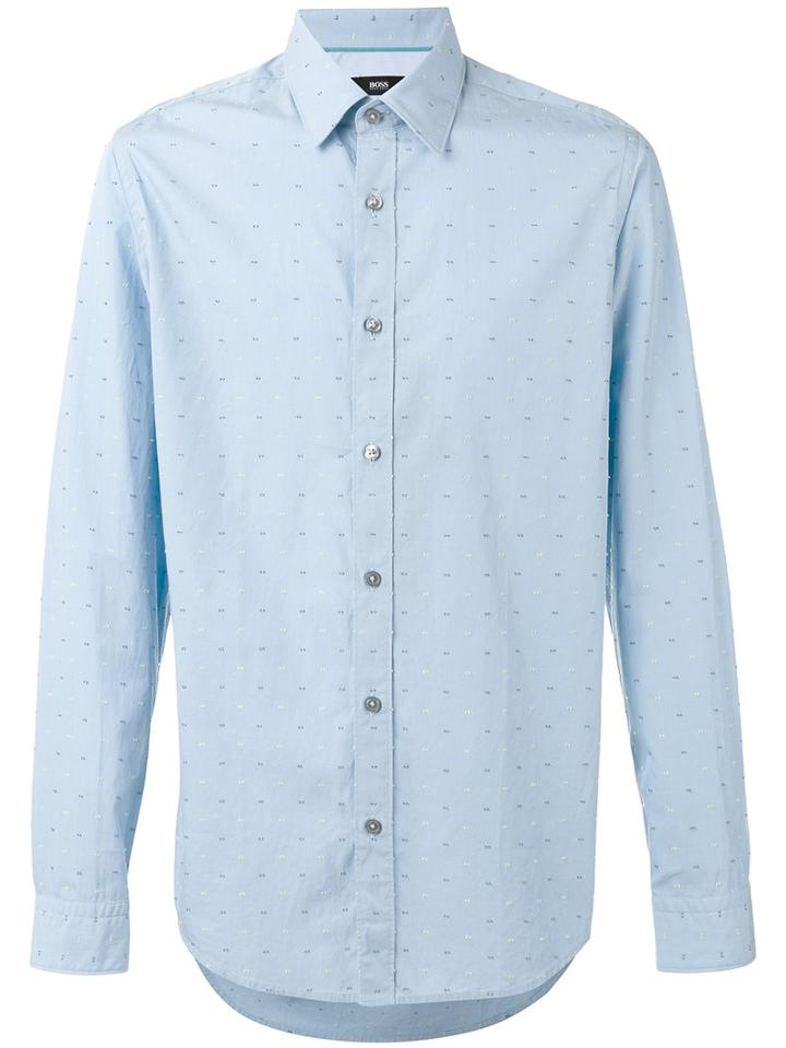 Boss Hugo Boss Pattern Print Shirt, Men's, Size: Medium, Blue, Cotton