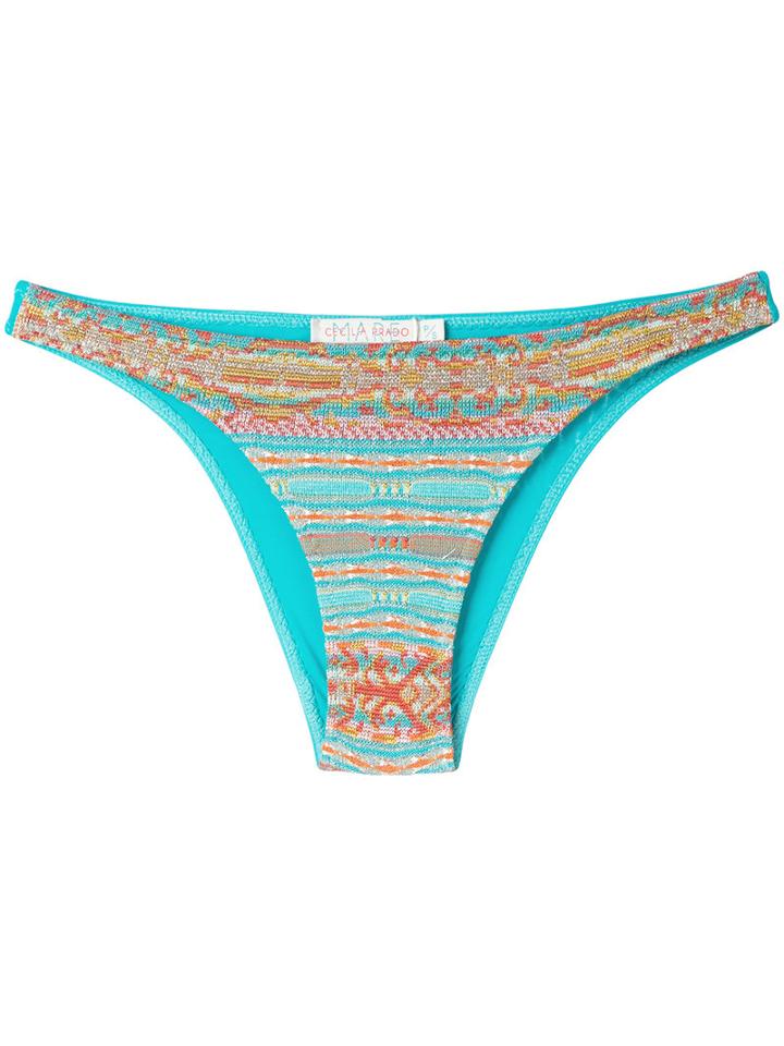 Cecilia Prado Crochet Bikini Bottom, Women's, Size: Medium, Blue, Viscose/acrylic/metallic Fibre/spandex/elastane