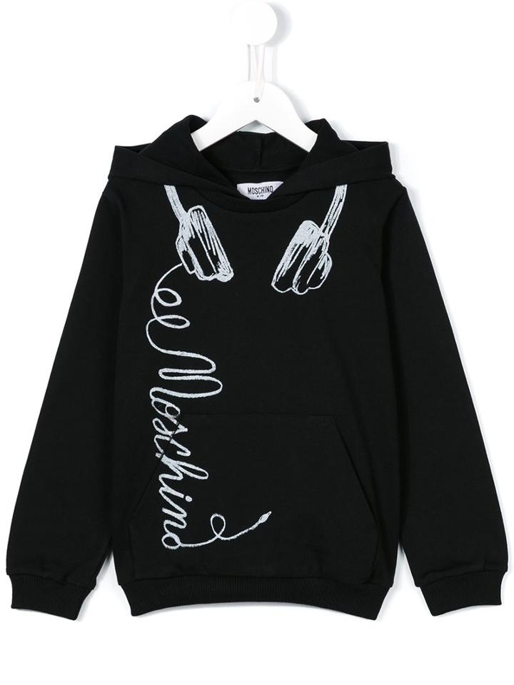 Moschino Kids Headphone Print Hoodie