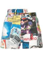 Ground Zero Asymmetric Printed Shorts - Multicolour