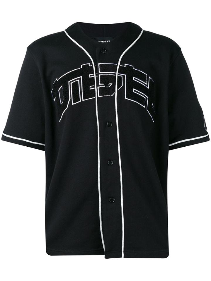 Diesel Collarless Baseball Jersey - Black