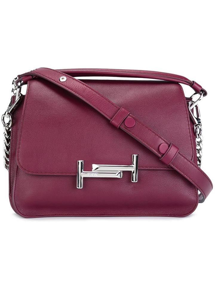 Tod's 'double T' Shoulder Bag, Women's, Pink/purple