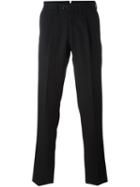 Borrelli Pleated Detailing Tailored Trousers, Men's, Size: 50, Black, Cotton/polyester/virgin Wool