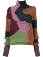 Peter Pilotto Textured Abstract Turtleneck Sweater - Brown