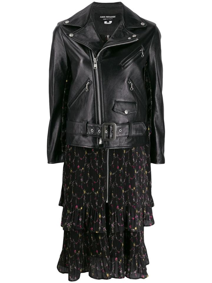 Junya Watanabe Zipped Biker Jacket - Black