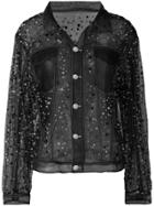 Aviù Sheer Organza Jacket - Black